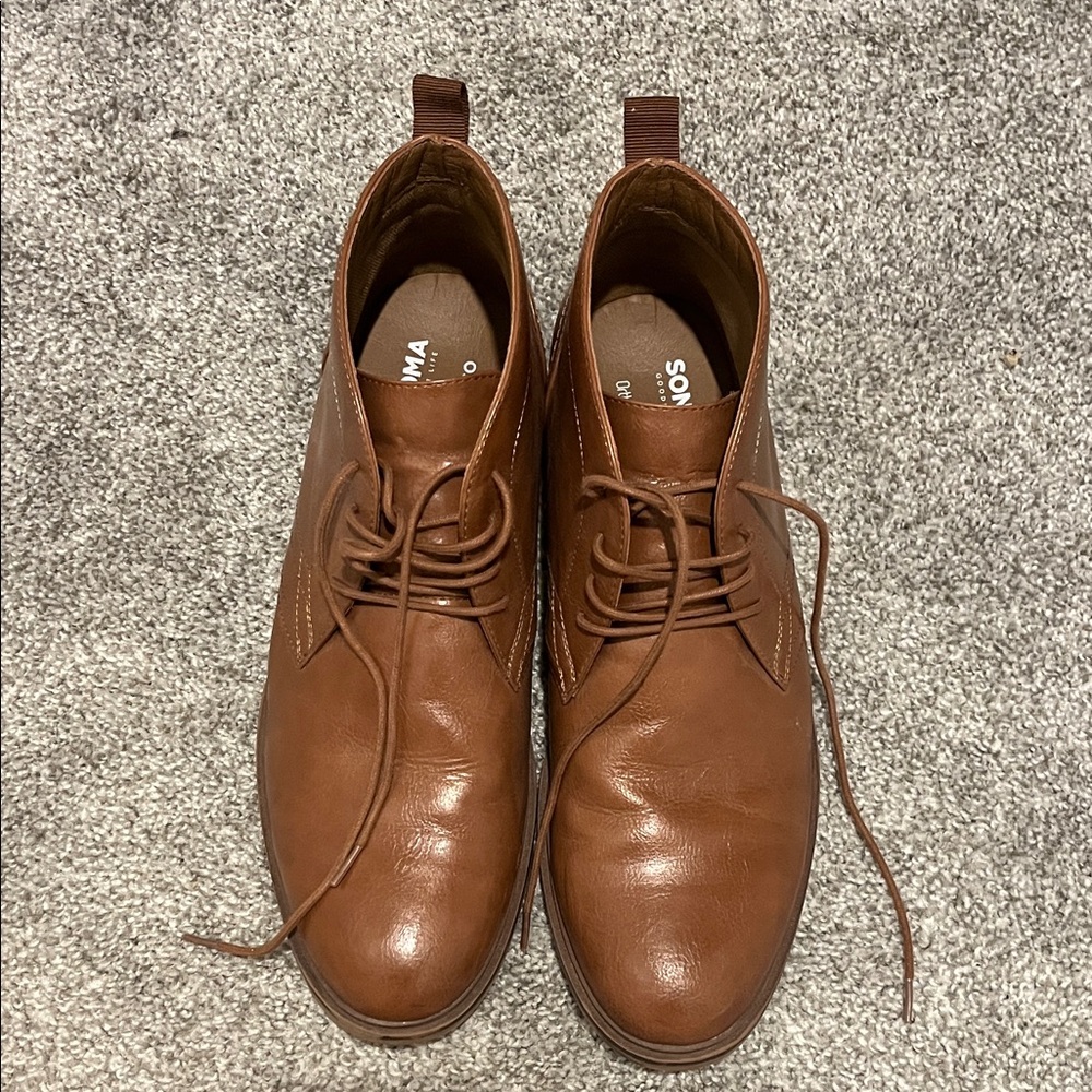 Sonoma Brown Leather Chukka Boots for Men